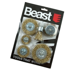 SZCZOTKI STALOWE DO WIERTARKI 6X: 1.5-2-2.5-3" +B1"+B2" BRASS