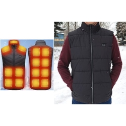 KAMIZELKA PIKOWANA MĘSKA DAMSKA PODGRZEWANA CZARNA RECHARGABLE EURO-SIZE L 175 BLACK