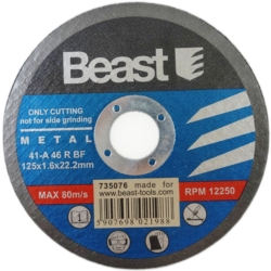 TARCZA DYSK TNACY 125 x 1.6 x 22.2MM METAL Q++