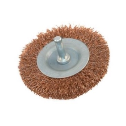 STEEL/BRASS BRUSH ROT. 65MM, SHANK 6MM, FLAT PIVOT 6MM STRAIGHT FLAT 65MM