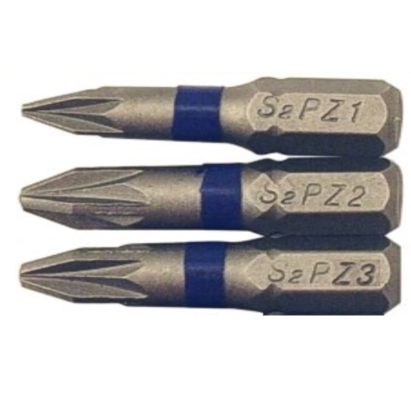 KOŃCÓWKI WKRĘTAKOWE BITY 3X PZ1-2-3, S2 STEEL