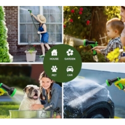 WĄŻ OGRODOWY ROZCIĄGLIWY ELASTYCZNY 23M PISTOLET 1/2-3/4" 23M EXPANDABLE 10 FUNCTIONS GOLD