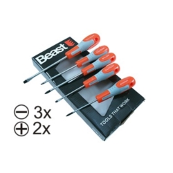 WKRĘTAKI ŚRUBOKRĘTY PŁASKIE I KRZYŻAKI ZESTAW 5X 75-125MM MAGN CV