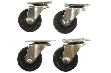 ROULETTES ROT. P/MEUBLES-CAOUTCHOUC: PAS DE RAYURE 32MM RUBBER 4X