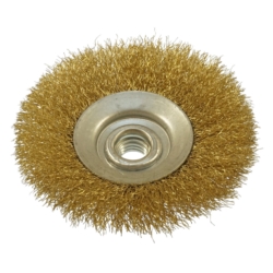 SZCZOTKA STAL. OBROTOWA STAL/MOSIĄDZ M14 100MM FLAT STRAIGHT BRASS