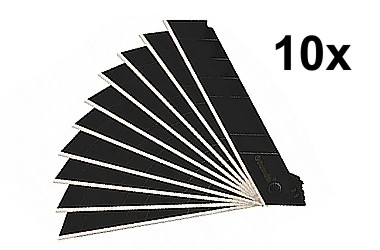 OSTRZA DO NOŻY DO TAPET 18MM 10 SEGMENTS SK-5 BLACK 0,5MM 10X
