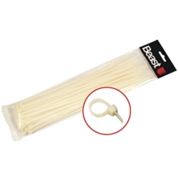 OPASKA TRYTKA TAŚMA KABLOWA ZACISKOWA BIAŁA 20SZT 530x7.6MM WHITE NYLON 20X