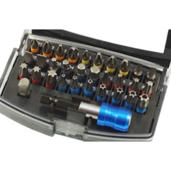 KOŃCÓWKI WKRĘTAKOWE BITY Z UCHWYTEM S2 STEEL, 30X BITS COLOUR, 2 ADAPT.
