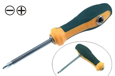 WKRĘTAK ŚRUBOKRĘT DWUSTRONNY PŁASKI I KRZYŻAK 3 IN 1 DOUBLE END 80MM
