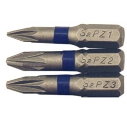KOŃCÓWKI WKRĘTAKOWE BITY 3X PZ1-2-3, S2 STEEL