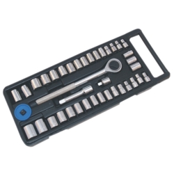 SOCKET SET METRIC AND INCH 4-13MM, 5/32''-15/32'', 1/4''-3/8'' 40X