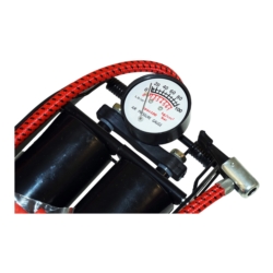 POMPE A PIED AVEC MANOMETRE 2 CYLINDERS