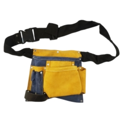 PAS NA NARZĘDZIA MONTERSKI SKÓRZANY KIESZEŃ 20x20CM 5 POCKETS FULL LEATHER DOUBLE COLOUR