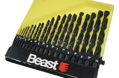 TWIST DRILL SET 1-10MM HSS 19X