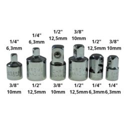 CLIQUET CARRACA CONDUCTEUR  ADAPTOR 6X 1/4"-3/8"-1/2" M/F