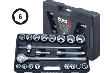 ZESTAW KLUCZY NASADOWYCH 3/4" 19-50MM HEX HEAVY DUTY 21X