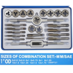 TAP AND DIE SET 24X ALLOY STEEL METAL CASE PROFI