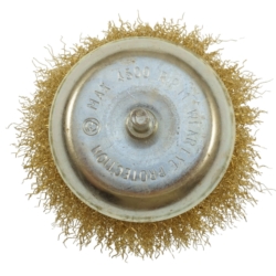 SZCZOTKA OBROT. STAL/MOSIĄDZ 100MM, DOCZOŁOWA 100MM CONUS CUP PIVOT 6MM BRASS
