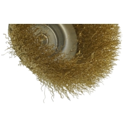 SZCZOTKA OBROT. STAL/MOSIĄDZ 100MM, DOCZOŁOWA 100MM CONUS CUP PIVOT 6MM BRASS
