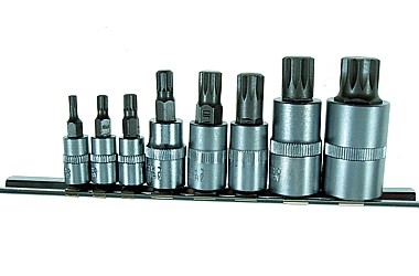 BITY ZESTAW BITÓW SKODA VW SEAT AUDI VAG 8X: 1/4"(M4,5,6) 3/8"(M8,10,12) 1/2"(M14,16)