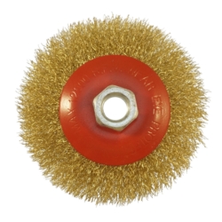 SZCZOTKA STAL. OBROTOWA STAL/MOSIĄDZ M14 100MM FLAT STRAIGHT BRASS