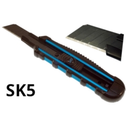 CUCHILLO RETRACTABLE 18MM, SK-5, ALU + TPR HANDLE,