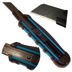 CUCHILLO RETRACTABLE 18MM, SK-5, ALU + TPR HANDLE,