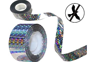 TAŚMA ODSTRASZAJĄCA PTAKI  WSTĄŻKA OZDOBNA 48MMx50M HOLOGRAPHIC TWO SIDED