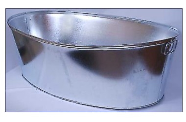 BATH ZINC PLATED 100L OVAL