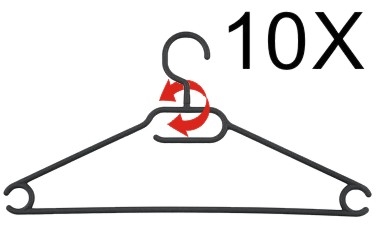 WIESZAK NA UBRANIA 10X 410MM ROTATING HOOK