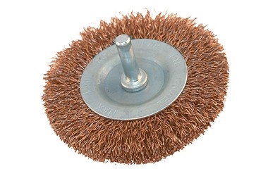 SZCZOTKA OBROT. STAL/MOSIĄDZ 80MM, PŁASKA 80MM STRAIGHT FLAT PIVOT 6MM BRASS