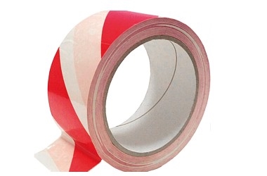 TAŚMA OSTRZEGAWCZA SAMOPRZYLEPNA BIAŁO-CZERWONA 50MM x 33M GLUE RED/WHITE