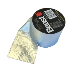 TAŚMA BUTYLOWA SREBRNA USZCZELNIAJĄCA WODOODPORNA 0,8MM x 100MM x 5M BUTYL WATERPROOF SILVER UV