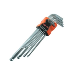 KLUCZE IMBUSOWE Z KULISTYMI KOŃCÓWKAMI DŁUGIE 1.5-10MM CV LONG 9X