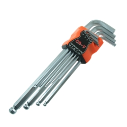 KLUCZE IMBUSOWE Z KULISTYMI KOŃCÓWKAMI DŁUGIE 1.5-10MM CV LONG 9X