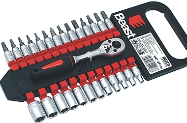 KLUCZE NASADOWE Z GRZECHOTKĄ 4-13MM 1/4'' CV 27X