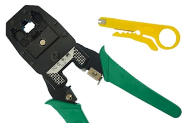 ZACISKARKA PRZELOTOWA WTYKÓW ZŁĄCZ PRZELOTOWYCH 8P8C/RJ45, 6P6C/RJ12, 6P4C/RJ11 +CUTTER