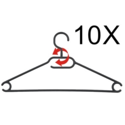 WIESZAK NA UBRANIA 10X 410MM ROTATING HOOK