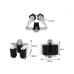 SUPPORTO PER SCOPA GANCIO MORSETTO CLIP 50x48x40MM