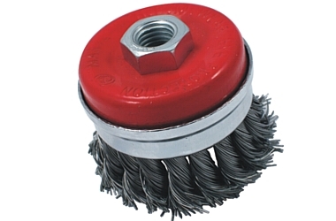 TOPFBUERSTE STAHL, GEZOPFTER DRAHT M14 COIL CUP 80MM RING