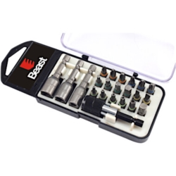 KOŃCÓWKI WKRĘTAKOWE BITY Z UCHWYTEM S2 STEEL, 18 BITS COLOUR + 3 NUTS + ADAPT.