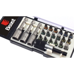 KOŃCÓWKI WKRĘTAKOWE BITY Z UCHWYTEM S2 STEEL, 18 BITS COLOUR + 3 NUTS + ADAPT.