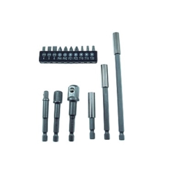 KOŃCÓWKI WKRĘTAKOWE UCHWYTY Z BITAMI 10 BITS, 6 ADAPTERS 1/4 -3X 1/2, 3/8, 1/2 CRV6150