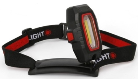 LATARKA NA GŁOWĘ 2 TRYBY COB 3W+ COB RED light 2xAAA