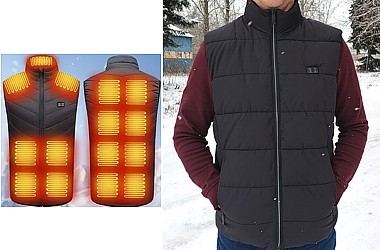 KAMIZELKA PIKOWANA MĘSKA DAMSKA PODGRZEWANA CZARNA RECHARGABLE EURO-SIZE L 175 BLACK
