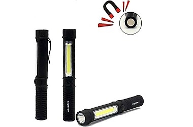 LAMPKA LED WARSZTATOWA MAŁA COB 2W + LED 1W 164MM MAGNET 3xAAA